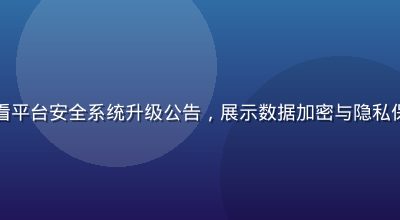 污污视频在线观看平台安全系统升级公告，展示数据加密与隐私保护的技术架构图
